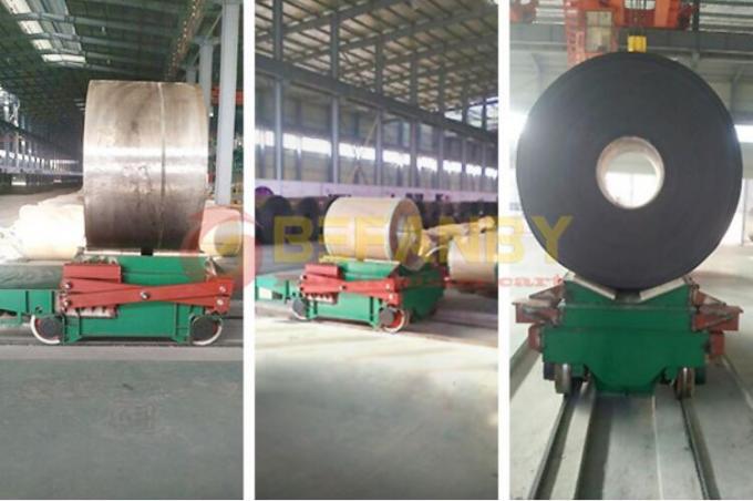 O trole de aço industrial do transporte de trilho da bobina da carga pesada para a fábrica de alumínio aplica-se