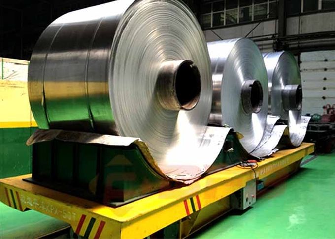 O trole de aço industrial do transporte de trilho da bobina da carga pesada para a fábrica de alumínio aplica-se