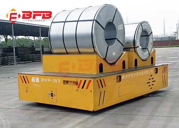 Transporte do carro da bobina de 35 Ton Motorized Battery Powered Steel na planta de aço