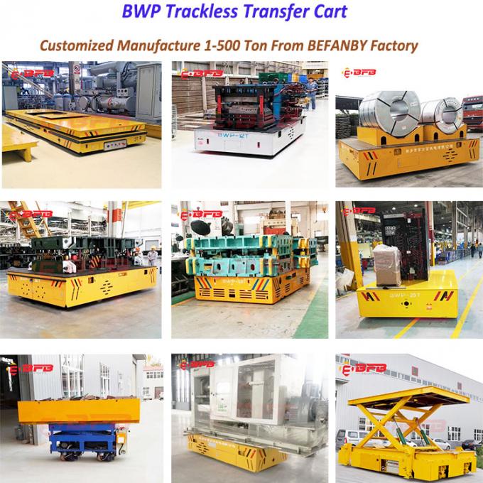 Cor amarela 5 Ton Trackless Transfer Trolley Cart para a manipulação de aço do lingote