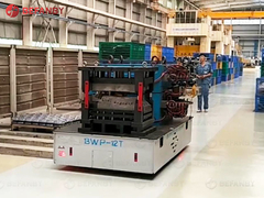 As 12 toneladas elétricas moldam o carro de transferência, trole entregando a pilhas Trackless