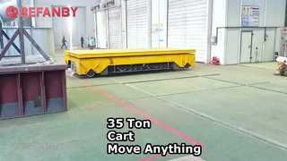 Carrinho de transferência de 35 toneladas em trilho transversal, carrinho de transporte profissional com elevador de bateria
