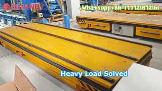 Carrinho de transferência resistente de 12 toneladas, veículo guiado por trilho a pilhas inteligente