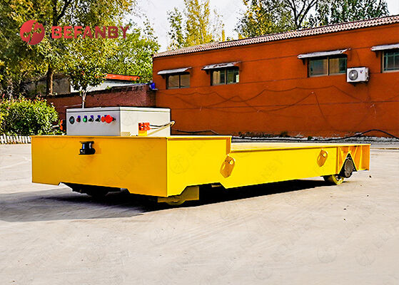 Professional Battery Operated Trackless Transfer Cart With PU Wheels Hydraulic Lift and Remote Control