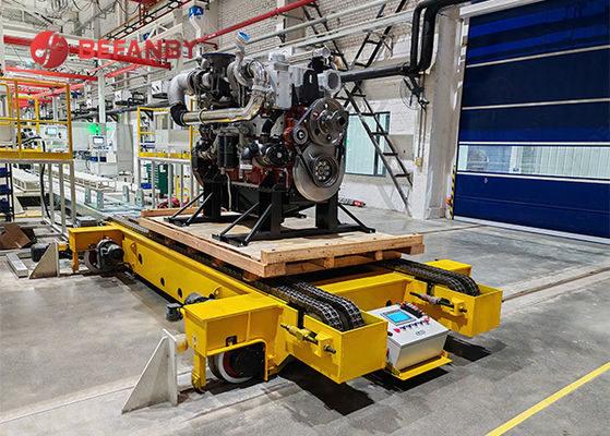 Carrinho de transferência robótico RGV operado por bateria de carga pesada de 15T com sistema de navegação inteligente