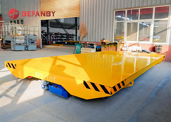 Carrinho de transferência de material operado por bateria com estrutura de viga caixa e capacidade de carga personalizada