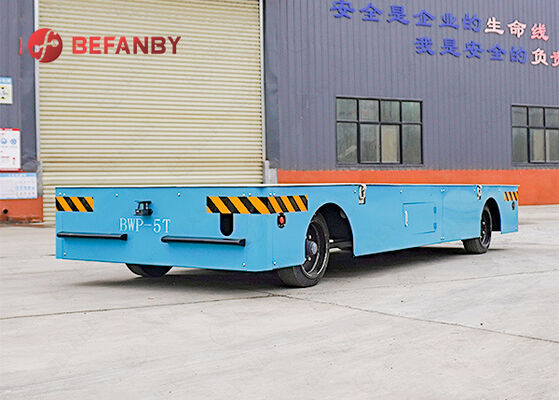 Battery Operated Trackless Transfer Cart with Customized Load Capacity and Rubber Wheel Design for Workshop Use