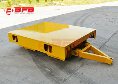 Workshop Material Transfer Carts Winch Towing On Rails Yellow / Gray Color
